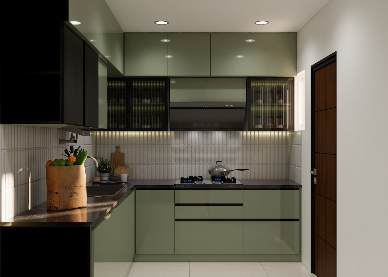Modular kitchen cooking view — Economical Styling 3BHK