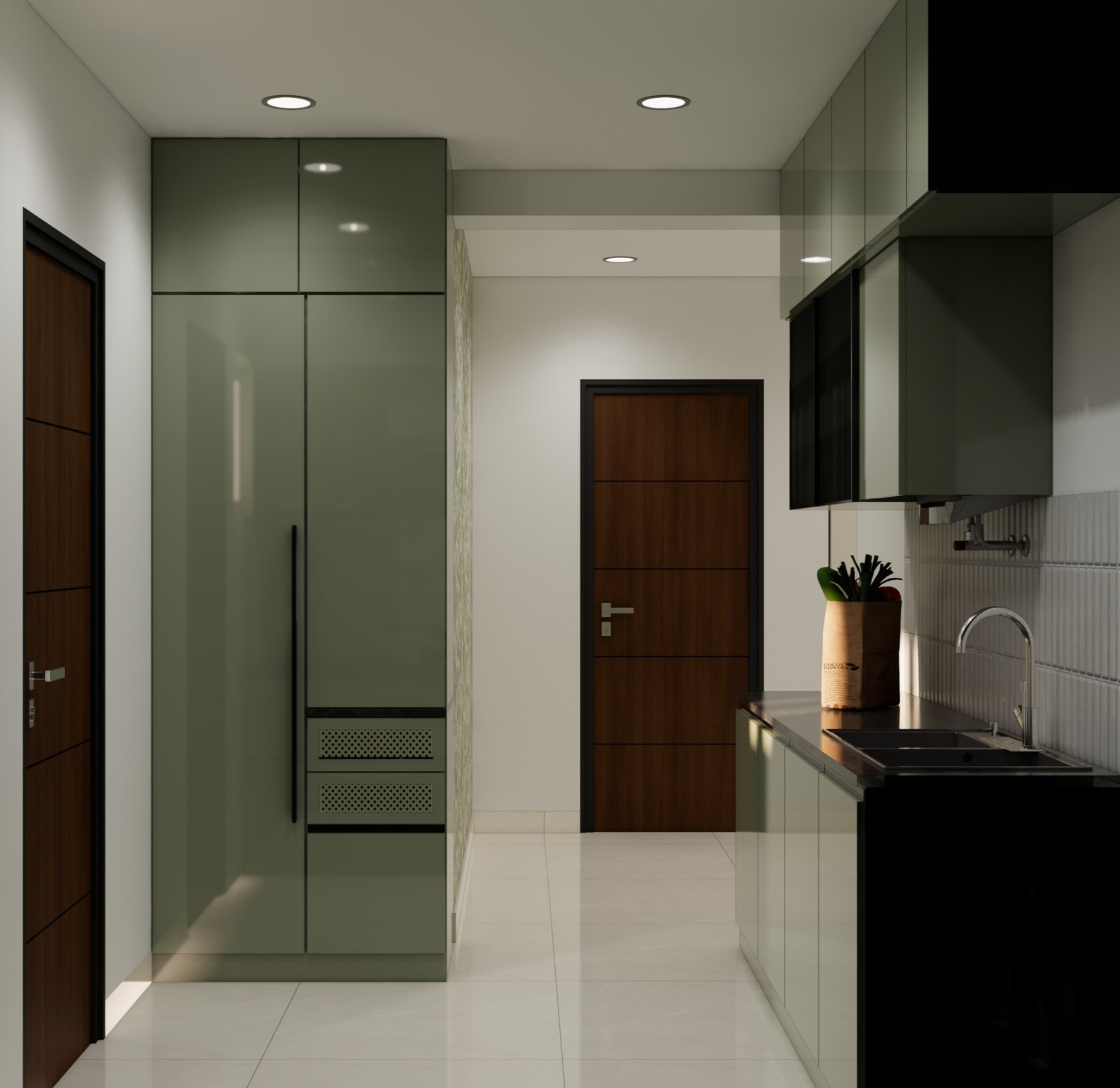 Modular kitchen entry view — Economical Styling 3BHK