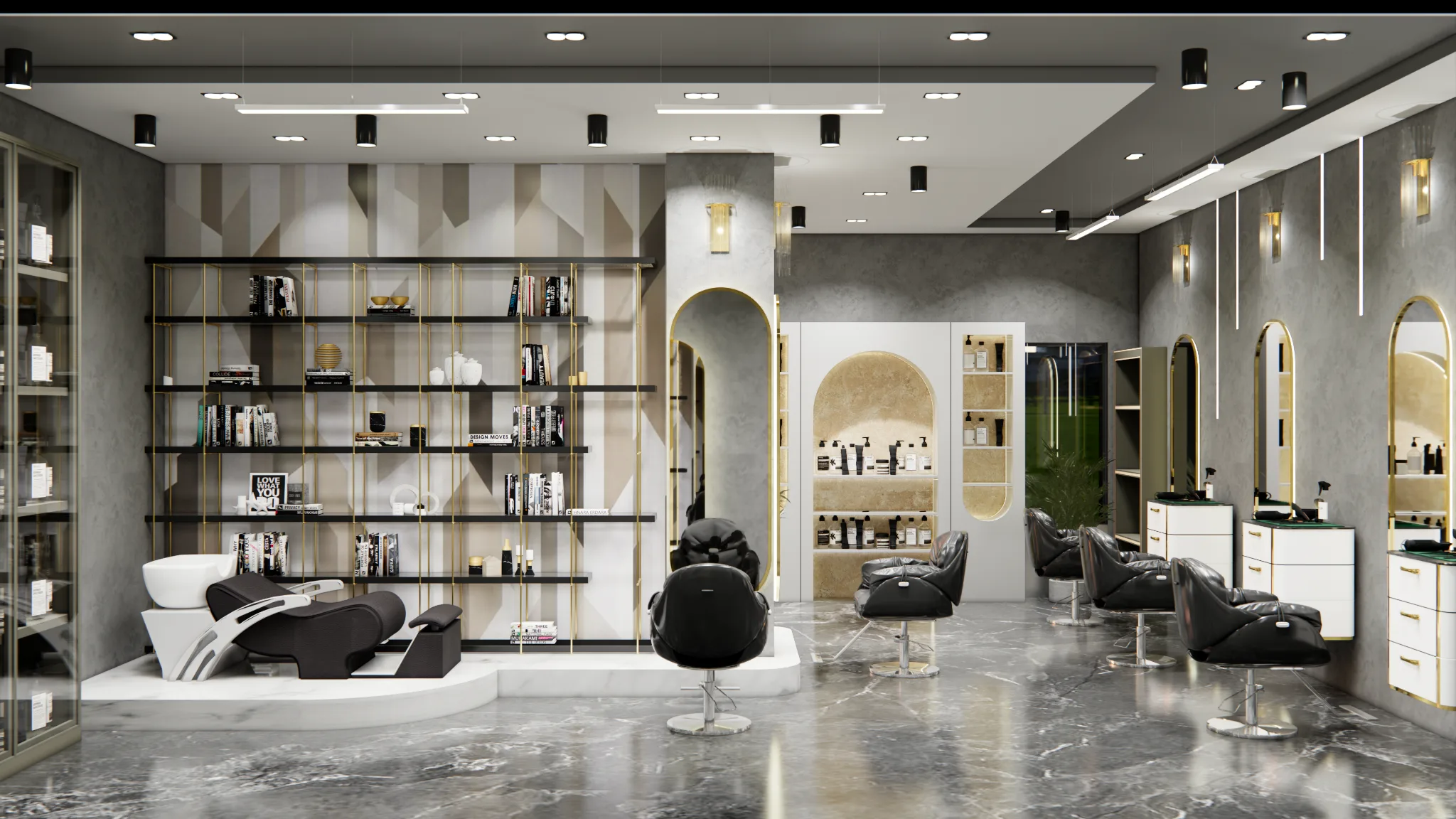 Feature wall and reception composition